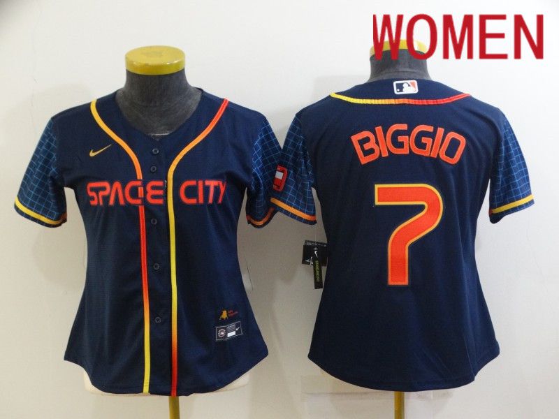 Women Houston Astros 7 Biggio Blue City Edition Game Nike 2022 MLB Jersey